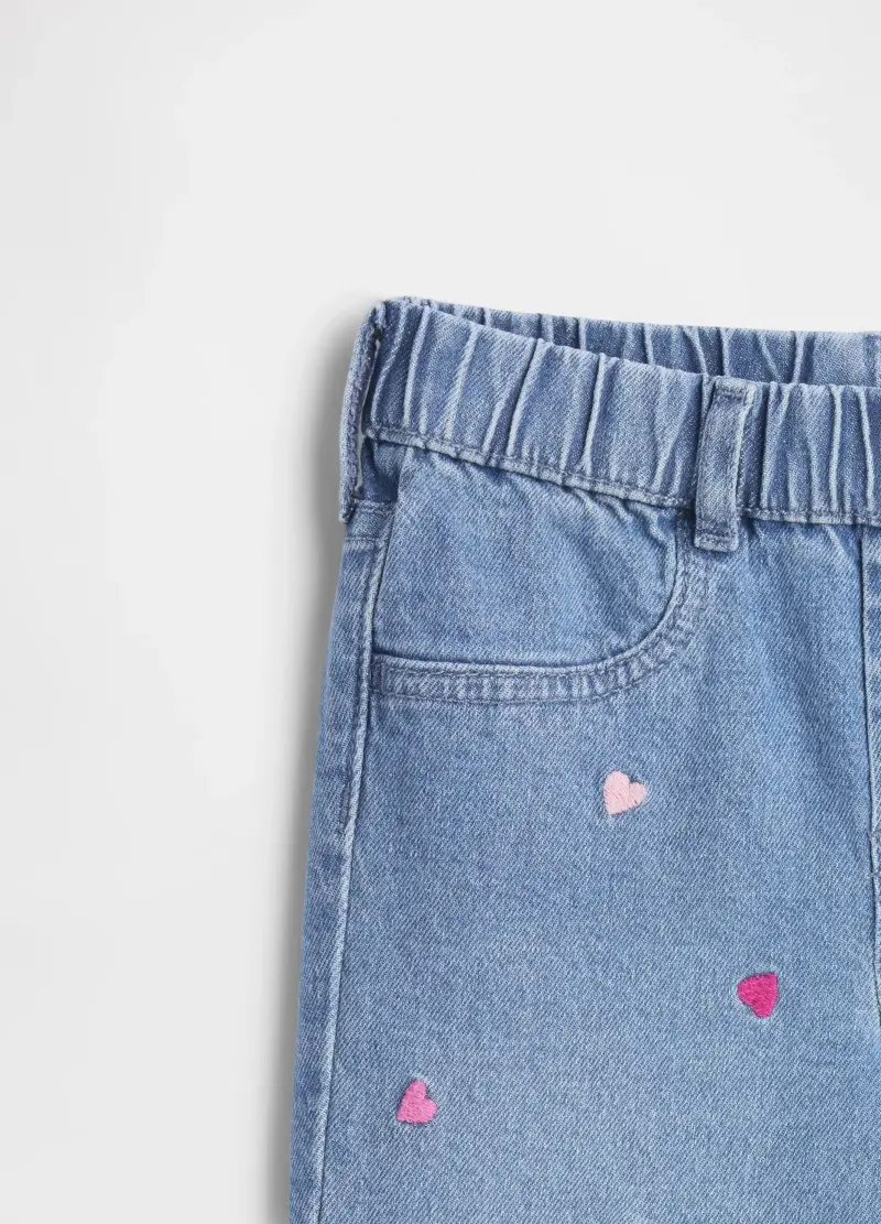 Pantaloni Denim Ricamati, Bambina, Denim miniatura 3