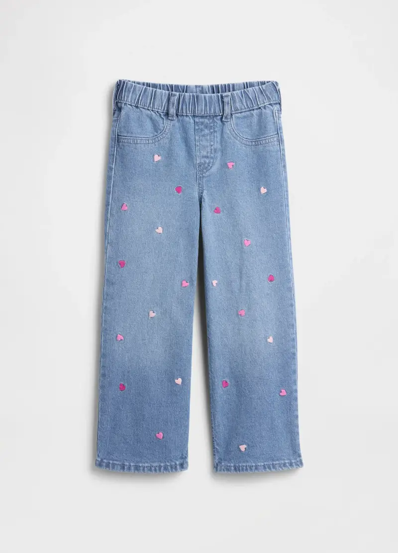 Pantaloni Denim Ricamati, Bambina, Denim