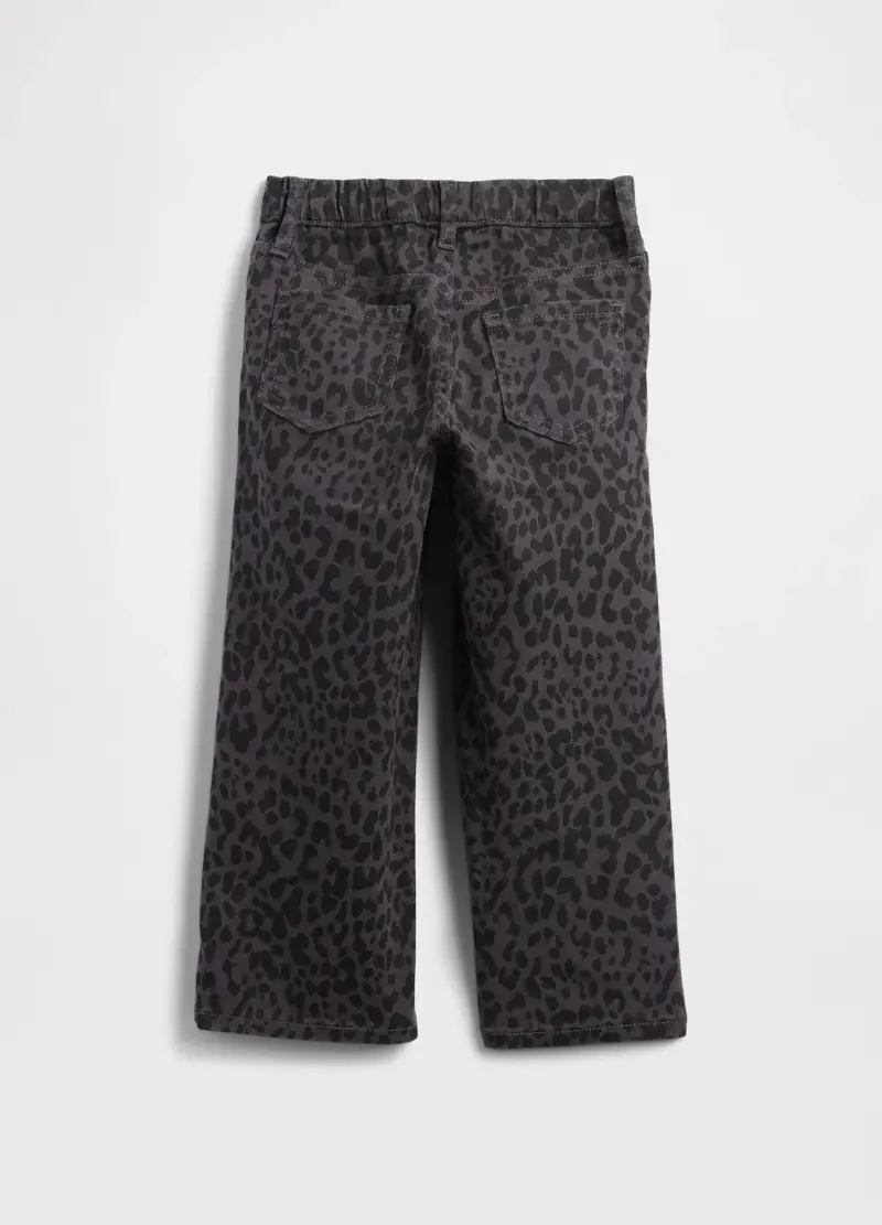 Pantaloni Grigi In Denim Wide Leg, Bambina, Nero miniatura 2