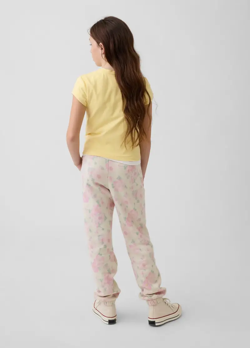 Pantaloni In Misto Cotone Multicolor Da Ragazza Con Motivo Floreale, Bambina, Multicolor miniatura 2