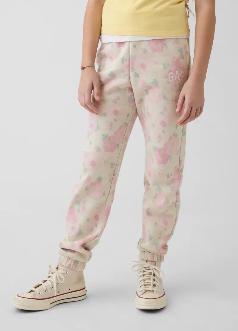 Pantaloni In Misto Cotone Multicolor Da Ragazza Con Motivo Floreale, Bambina, Multicolor miniatura 3