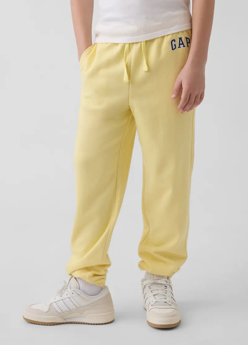 Pantaloni Jogger In Misto Cotone Gialli Da Ragazzo Regular Fit, Bambino, Giallo miniatura 2