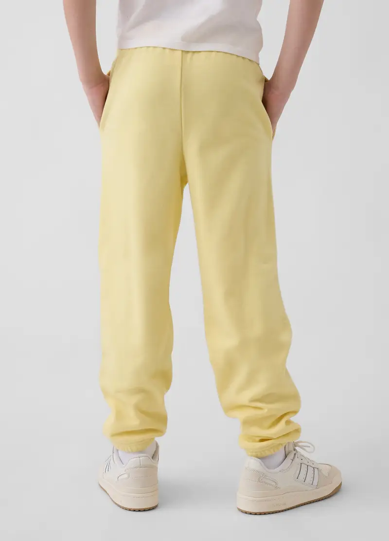 Pantaloni Jogger In Misto Cotone Gialli Da Ragazzo Regular Fit, Bambino, Giallo miniatura 3