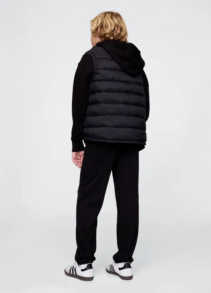 Pantaloni Jogger In Misto Cotone Nero Da Bambino Regular Fit, Nero miniatura 2