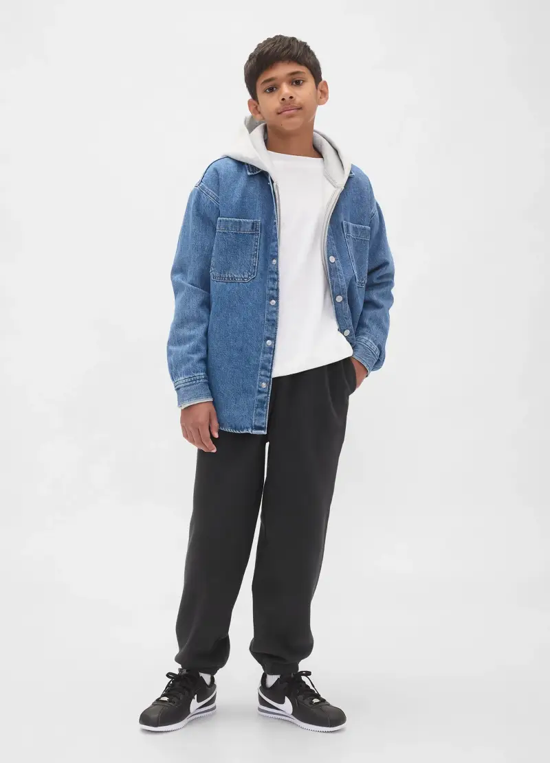 Pantaloni Neri In Puro Cotone, Bambino, Nero