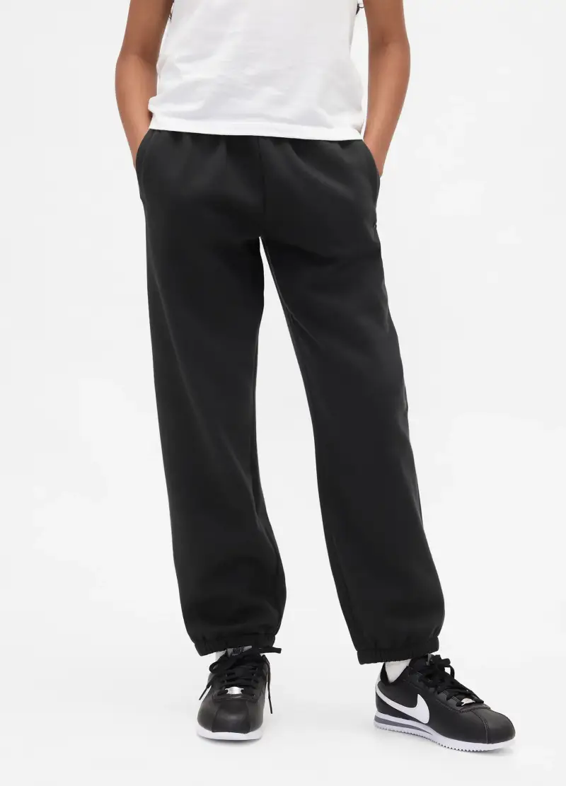 Pantaloni Neri Per Bambina In Misto Cotone, Nero miniatura 2