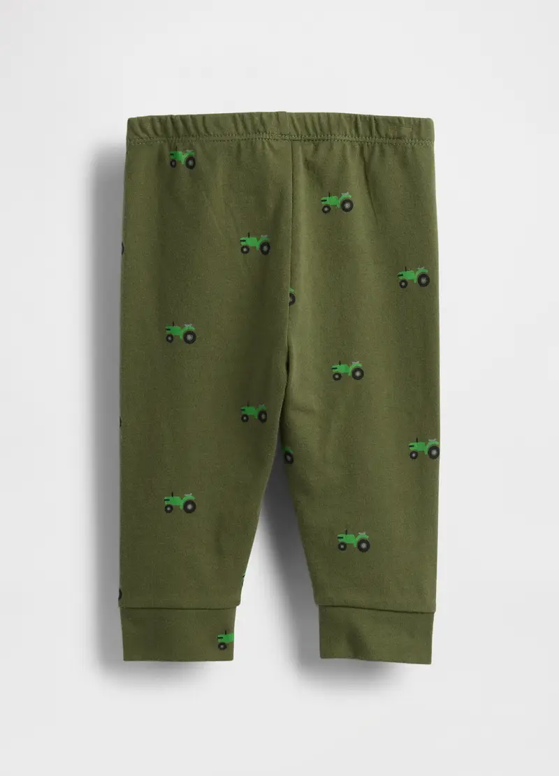 Pantaloni Verde In Cotone Con Stampa Trattori, Unisex, Verde miniatura 2