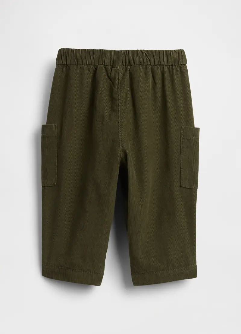 Pantaloni Verdi Cargo In Cotone, Unisex, Verde miniatura 2