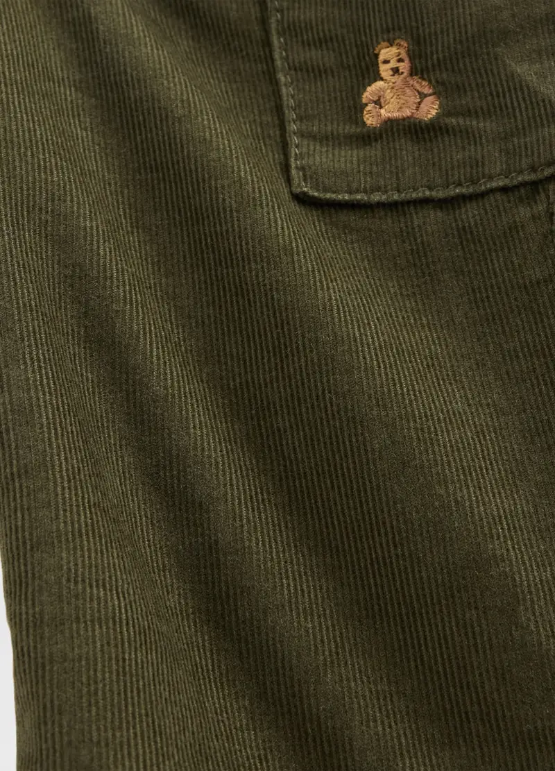 Pantaloni Verdi Cargo In Cotone, Unisex, Verde miniatura 3