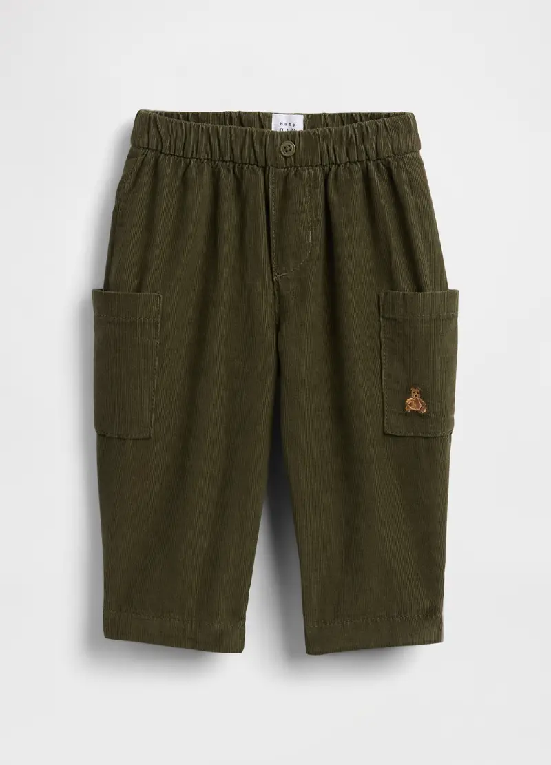 Pantaloni Verdi Cargo In Cotone, Unisex, Verde