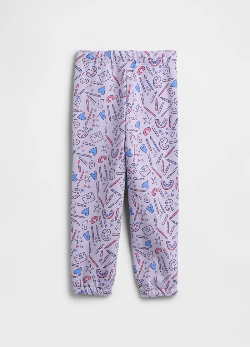 Pantaloni Viola Per Bambina Con Stampa Grafica, Viola miniatura 2