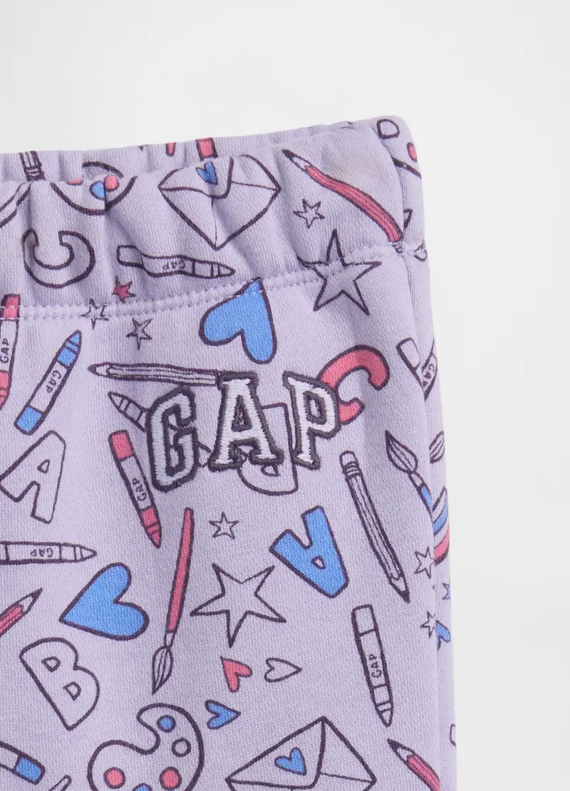 Pantaloni Viola Per Bambina Con Stampa Grafica, Viola miniatura 3