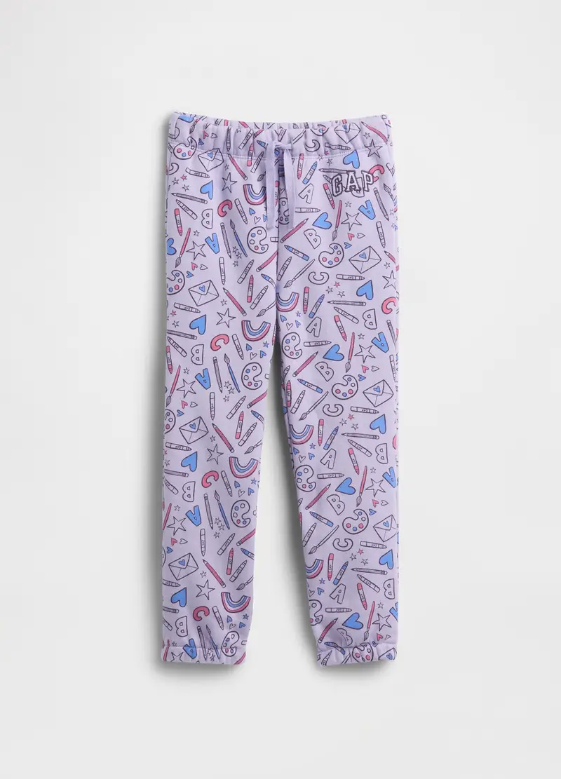 Pantaloni Viola Per Bambina Con Stampa Grafica, Viola