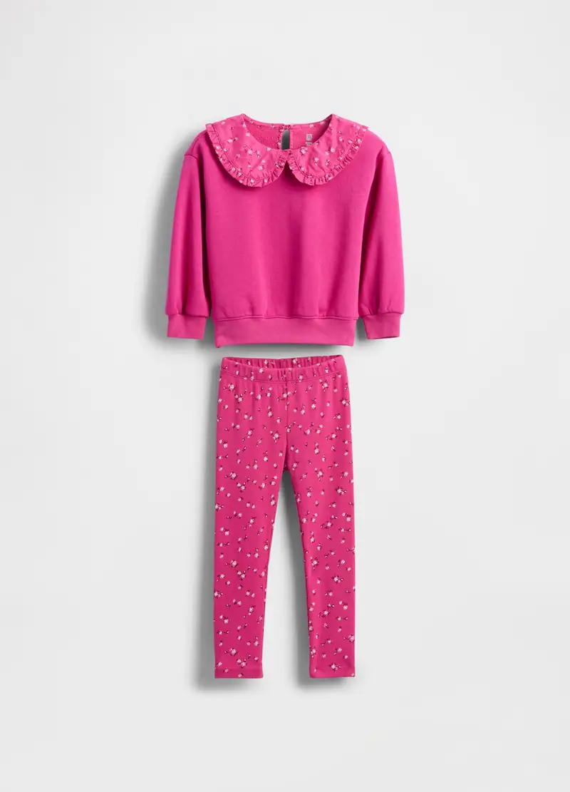 Set Con Stampa Fiorellini, Unisex, Rosa miniatura 2