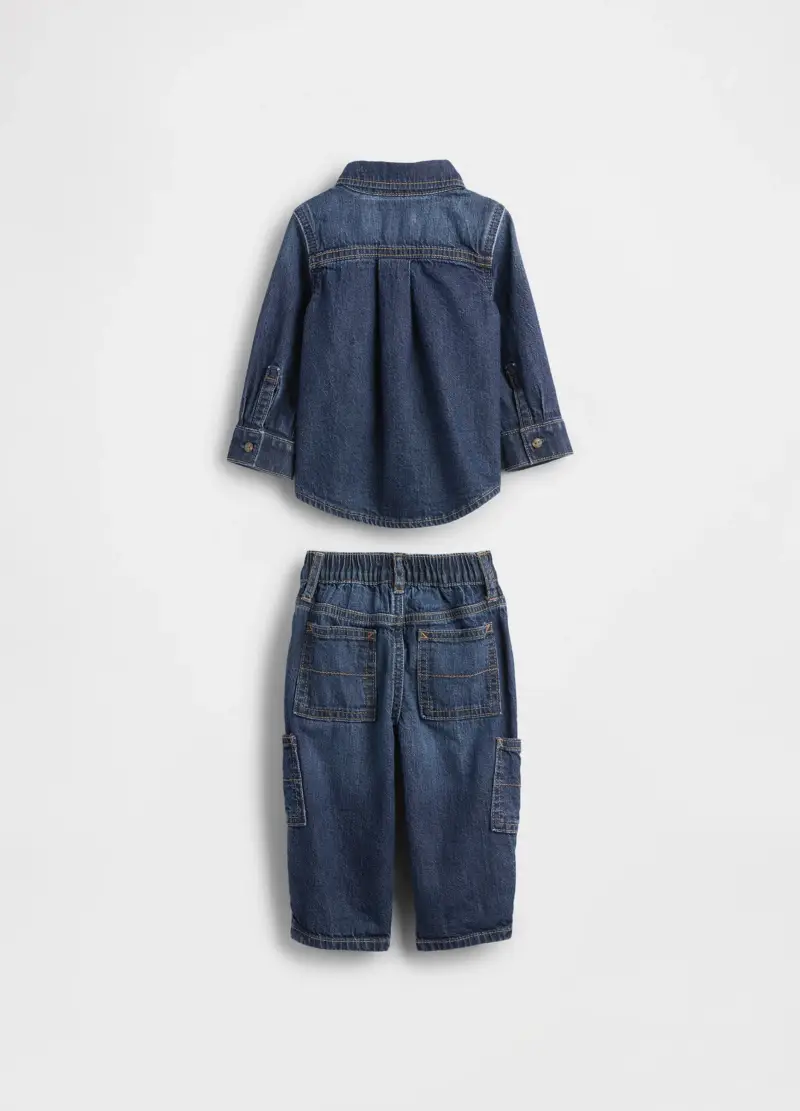 Set In Denim Per Neonati, Unisex, Blu miniatura 2
