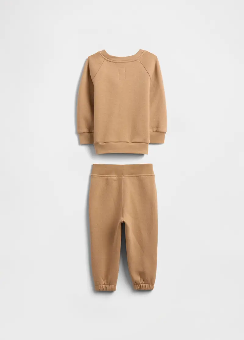 Set Marrone In Misto Cotone, Unisex, Beige miniatura 2