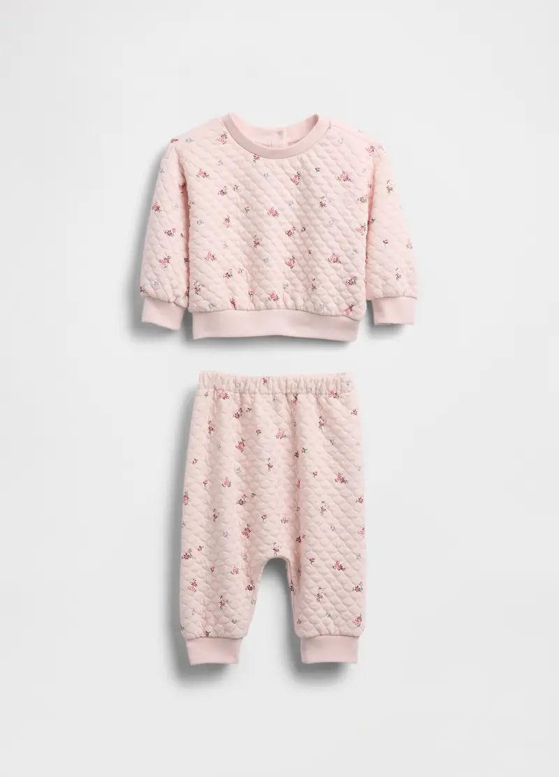Set Rosa Trapuntato Per Neonato, Unisex, Rosa