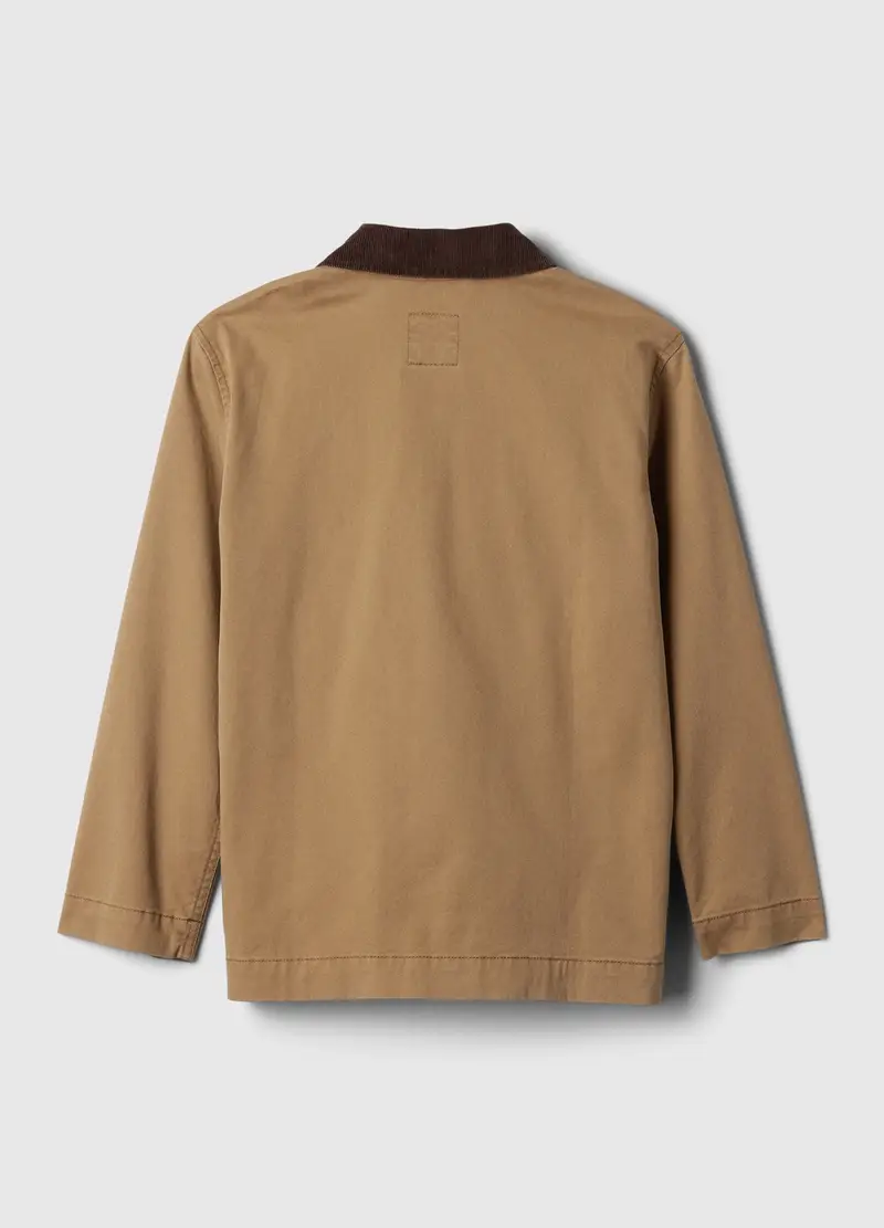 Shacket Full-zip Con Colletto In Corduroy, Bambino, Beige miniatura 2