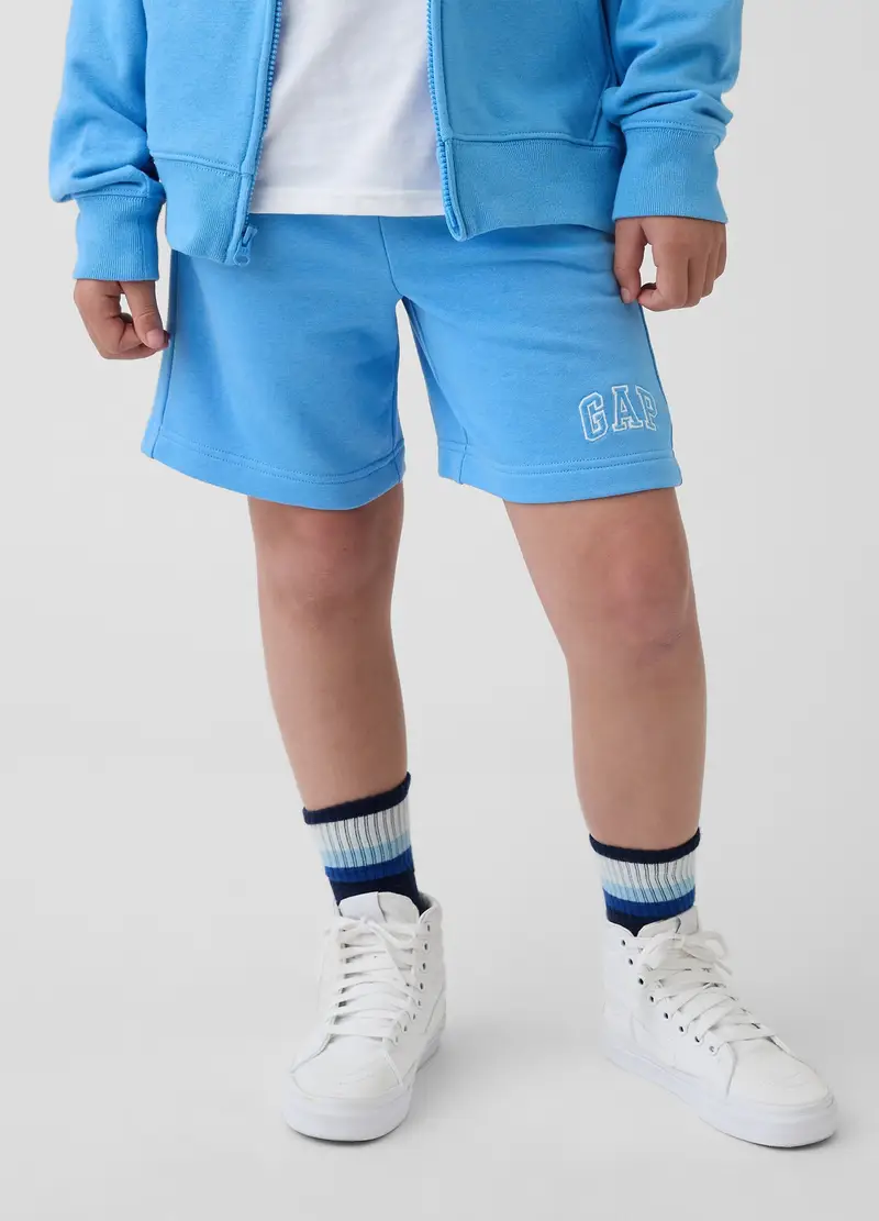 Shorts In Misto Cotone Azzurri Da Bambino Regular Fit, Azzurro miniatura 2
