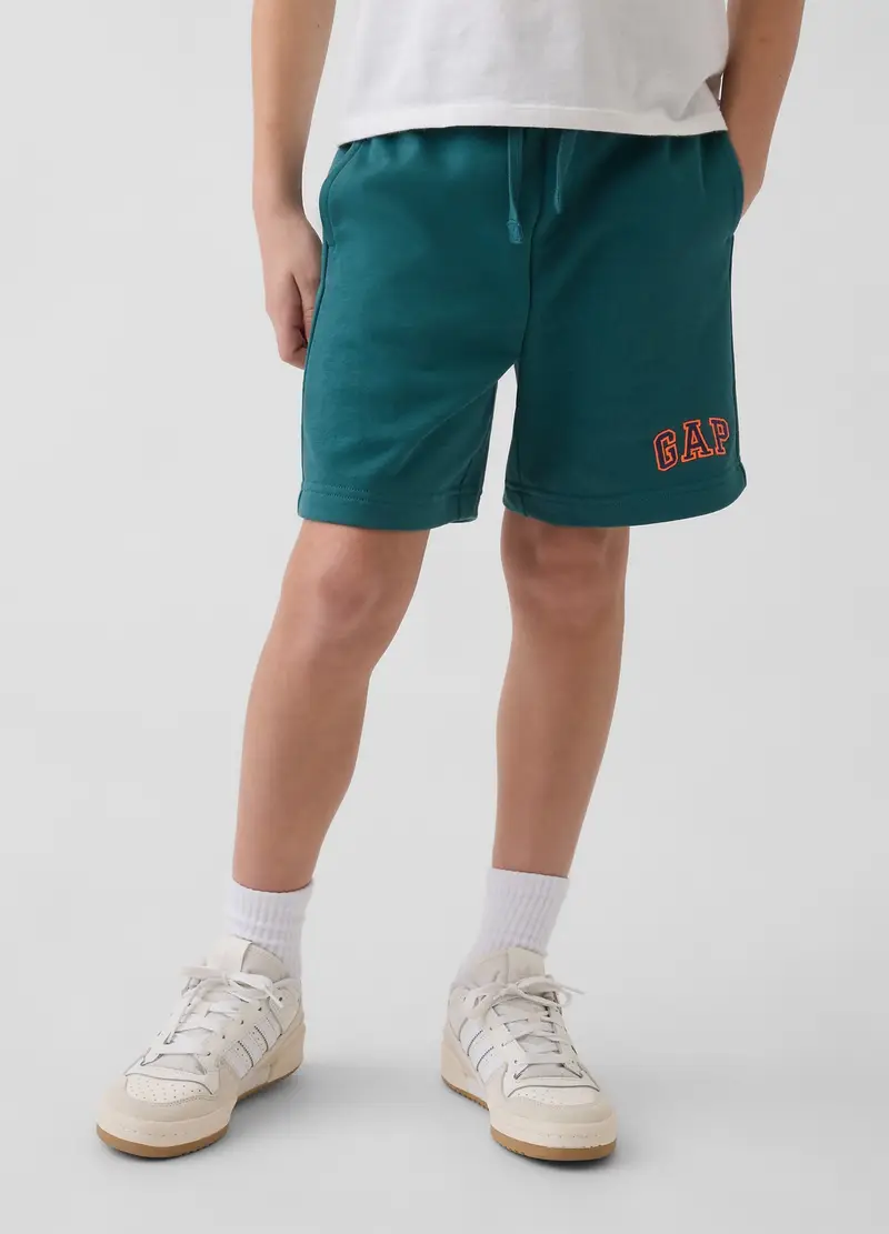 Shorts In Misto Cotone Verdi Da Bambino Regular Fit, Verde miniatura 2