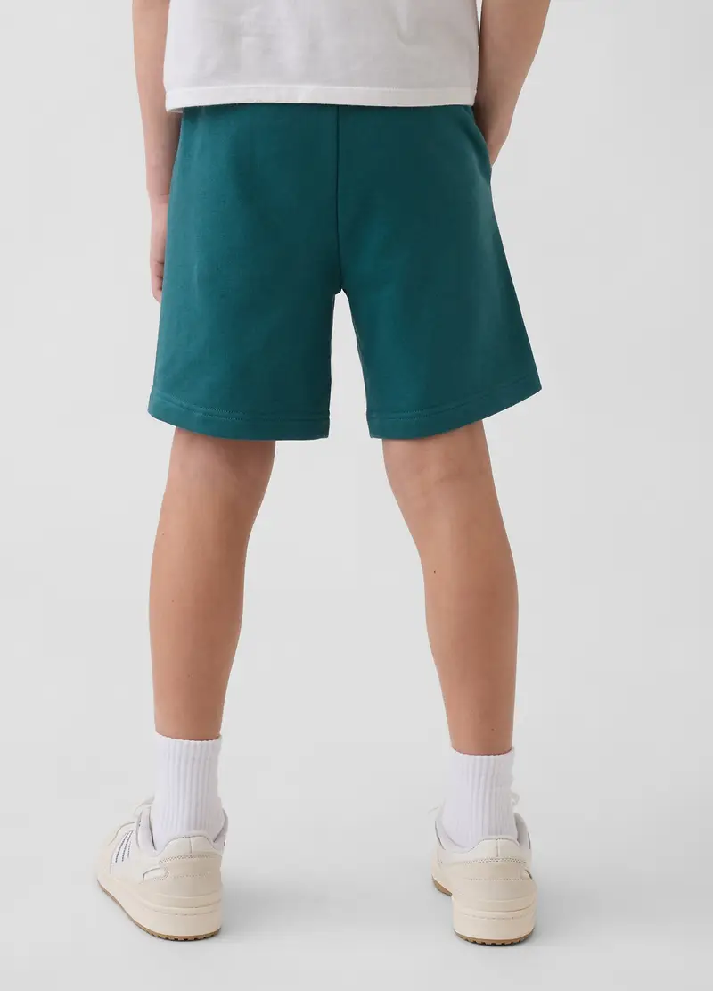 Shorts In Misto Cotone Verdi Da Bambino Regular Fit, Verde miniatura 3