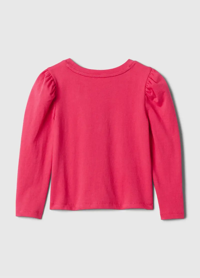 T-shirt A Maniche Lunghe Con Stampa Orsetto, Unisex, Rosa miniatura 2