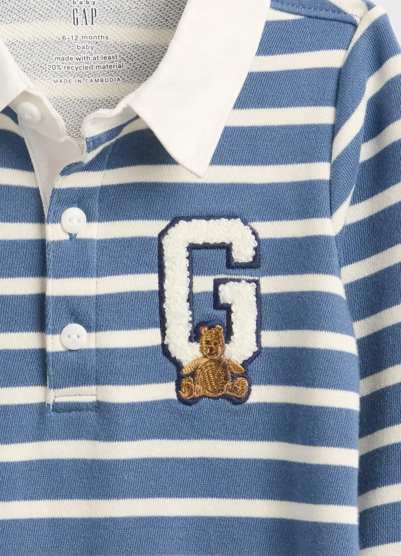 Tuta Blu In Cotone A Righe, Unisex, Blu miniatura 3