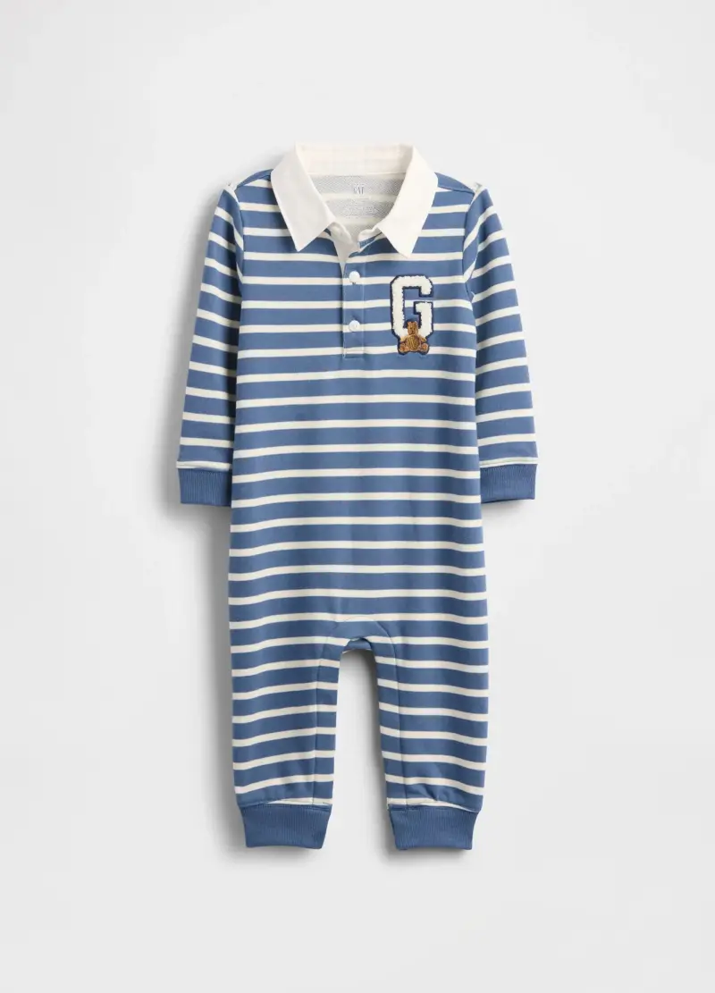 Tuta Blu In Cotone A Righe, Unisex, Blu