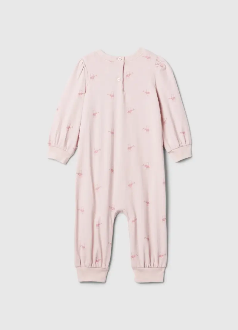 Tutina In Jersey Con Stampa Orsetto E Ricamo Logo, Neonata, Rosa miniatura 2