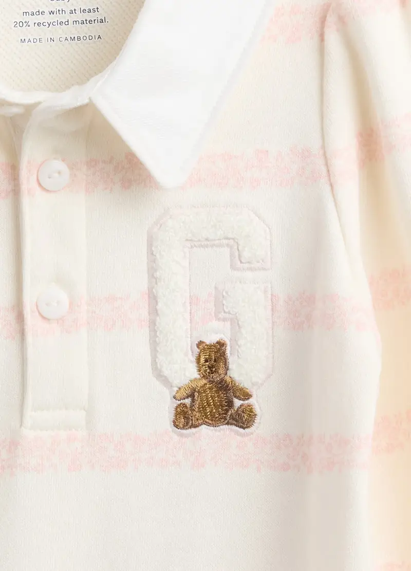 Tutina Rosa In Cotone Per Neonato Unisex, Bianco miniatura 3