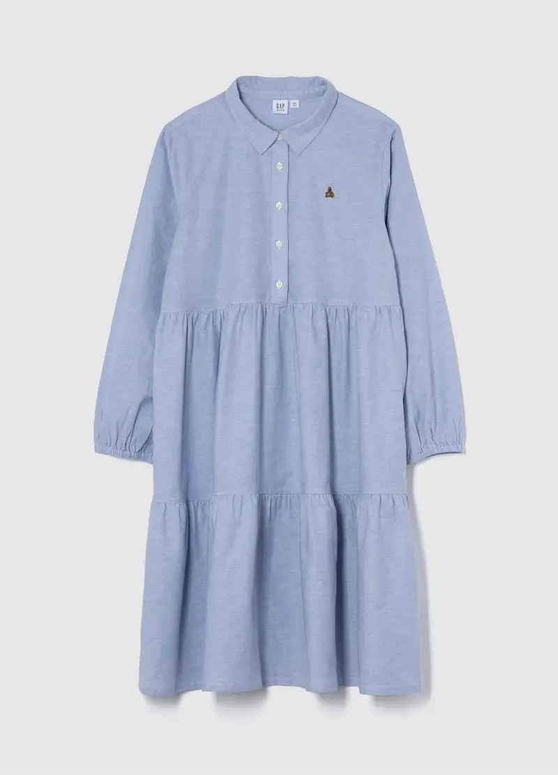 Vestito A Balze, Bambina, Azzurro miniatura 3