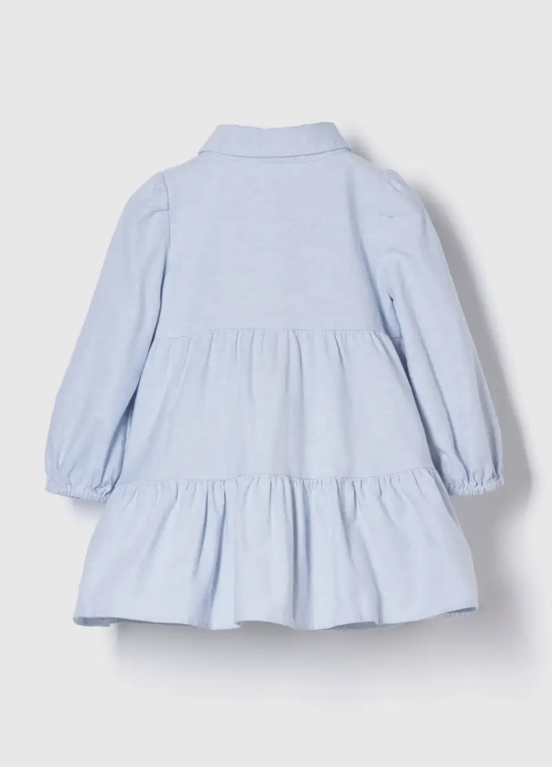 Vestito Azzurro In Cotone Elasticizzato, Unisex, Azzurro miniatura 3