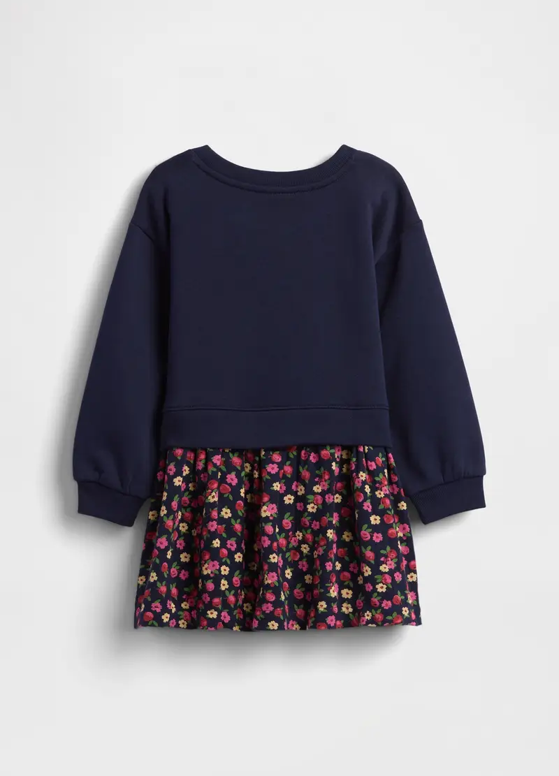 Vestito Blu Con Stampa Minnie E Gonna Floreale, Unisex, Bianco miniatura 3