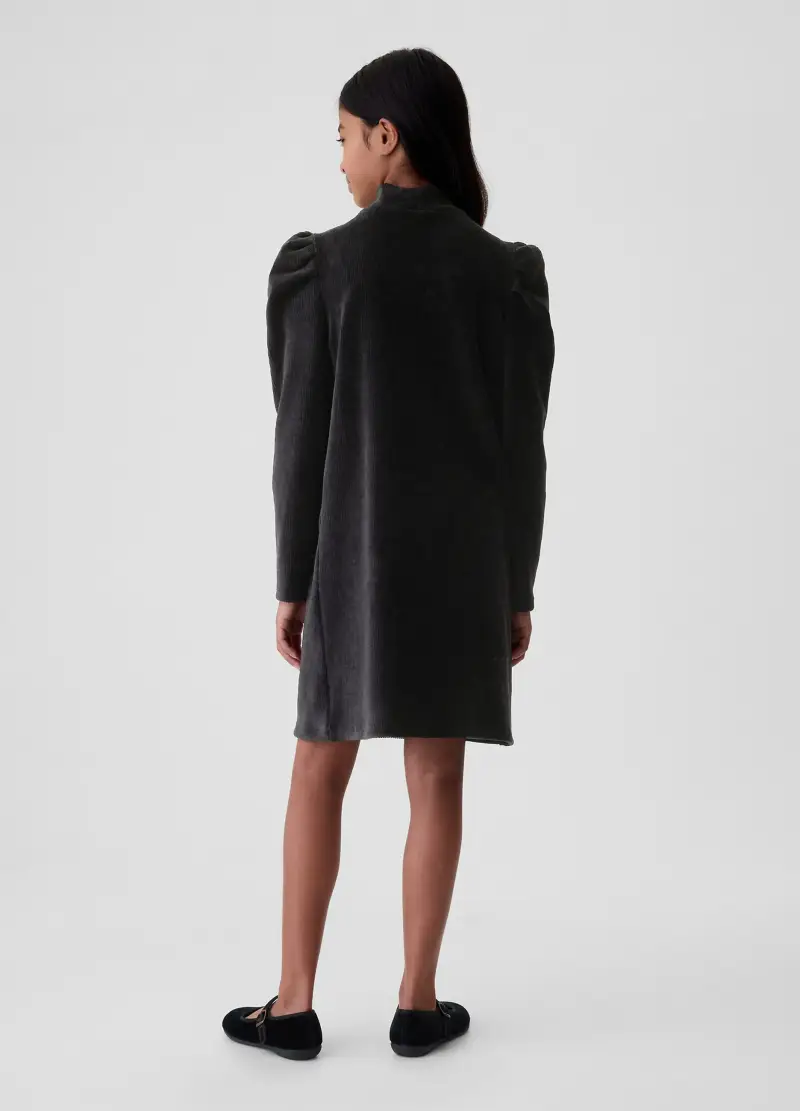 Vestito In Corduroy Con Maniche A Palloncino, Bambina, Nero miniatura 2