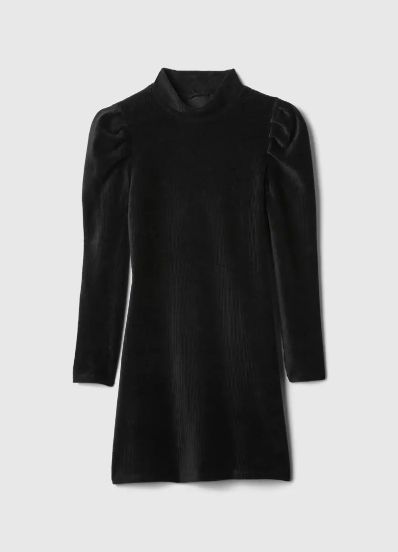 Vestito In Corduroy Con Maniche A Palloncino, Bambina, Nero miniatura 3