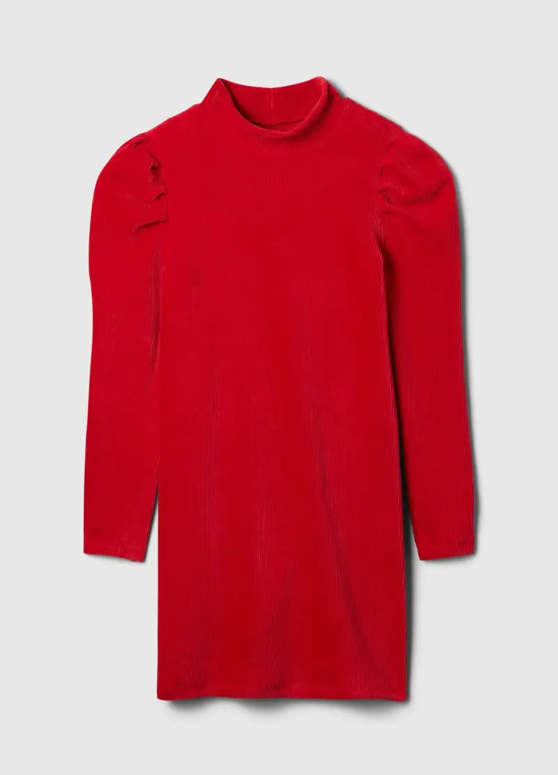 Vestito In Corduroy Con Maniche A Palloncino, Bambina, Rosso miniatura 3