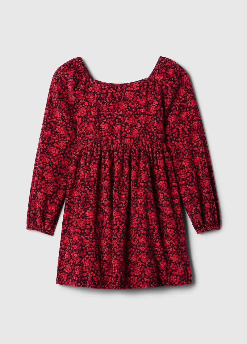 Vestito In Cotone Con Maniche A Sbuffo, Bambina, Rosso miniatura 3