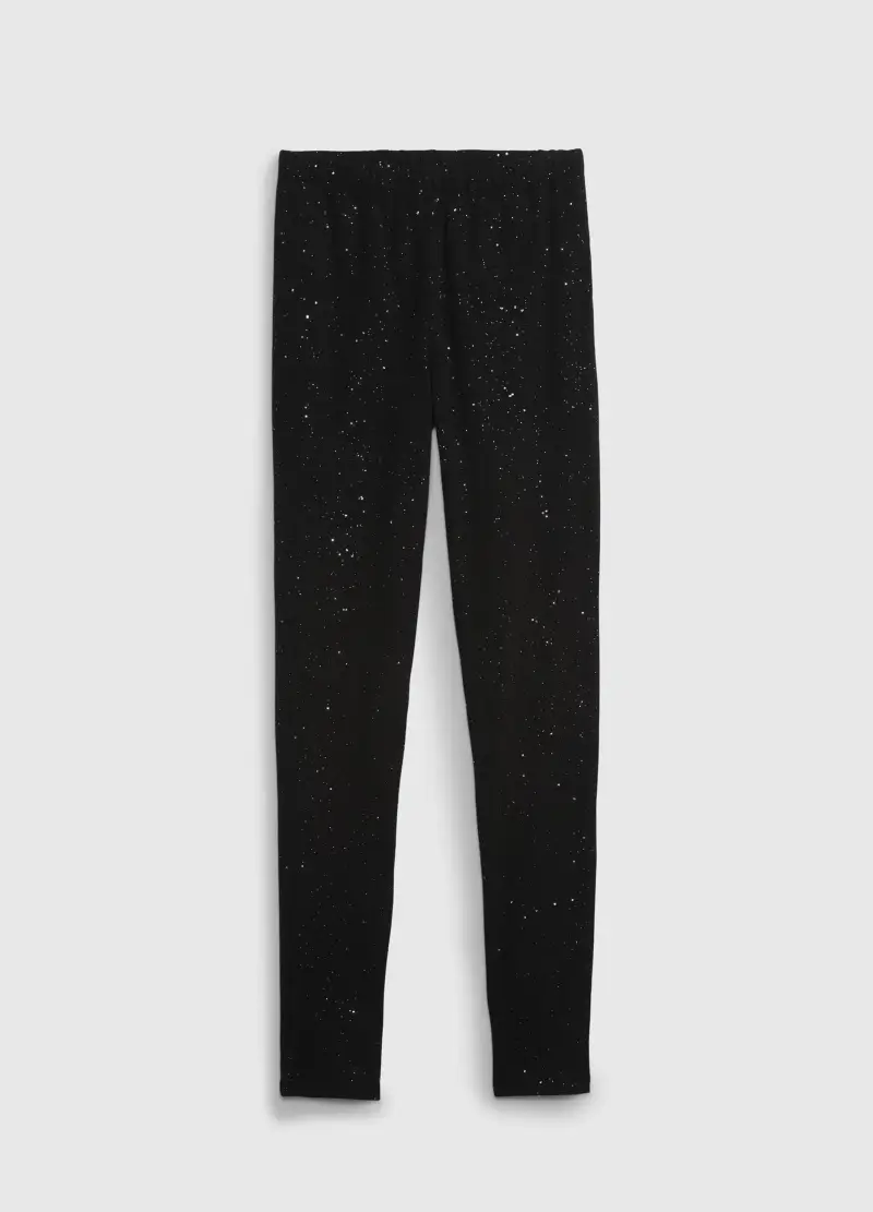 Leggings con strass, , Nero