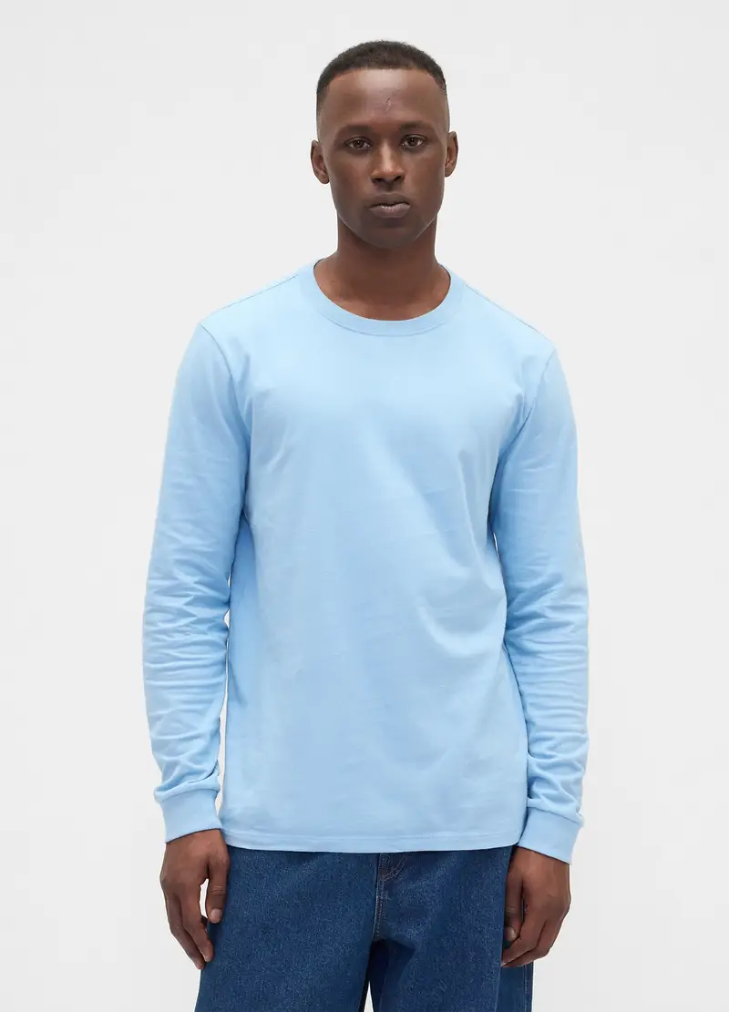 Gap Maglia A Maniche Lunghe In Cotone Uomo Azzurro