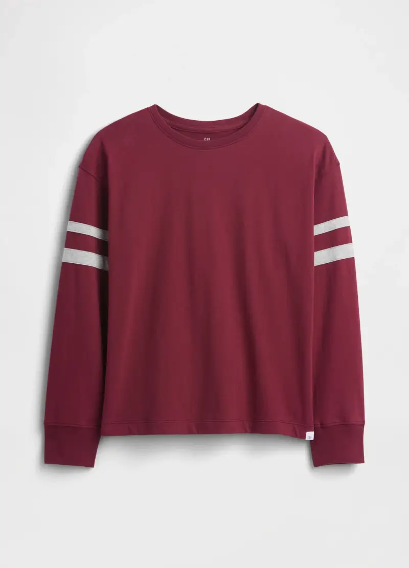 Maglietta a maniche lunghe rossa in cotone, Bambino, Rosso