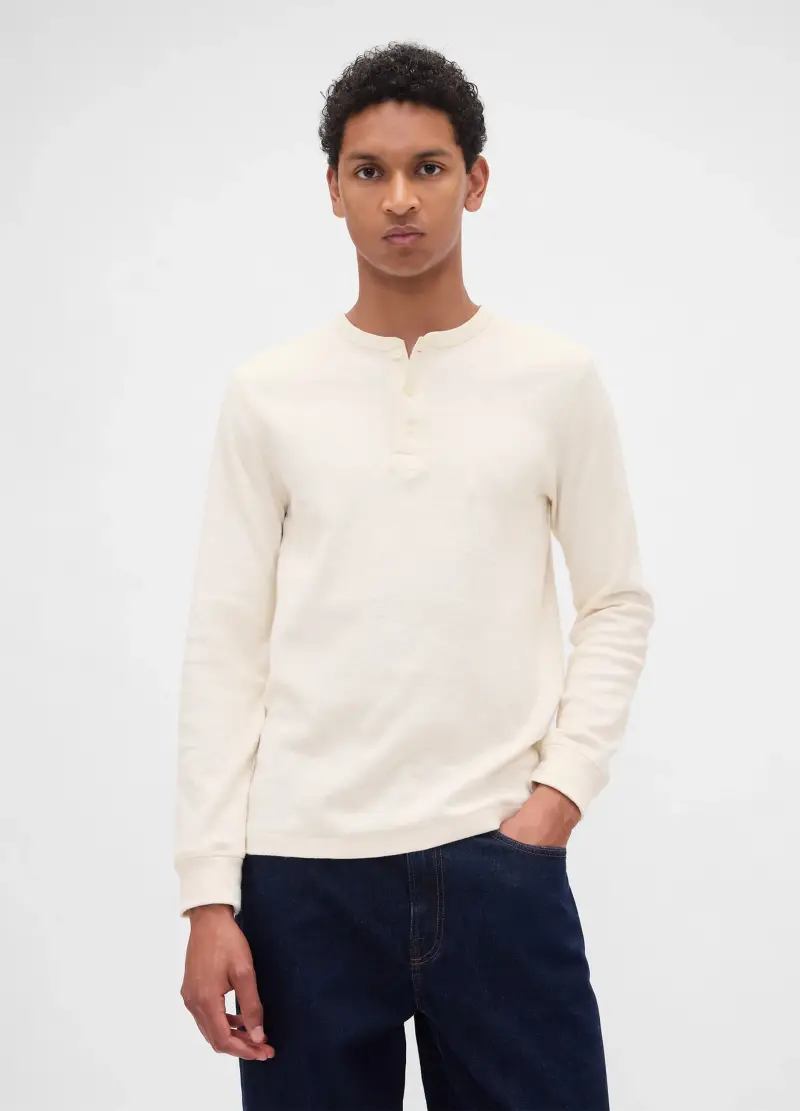 Maglietta Manica Lunga Bianca In Cotone, Uomo Adult