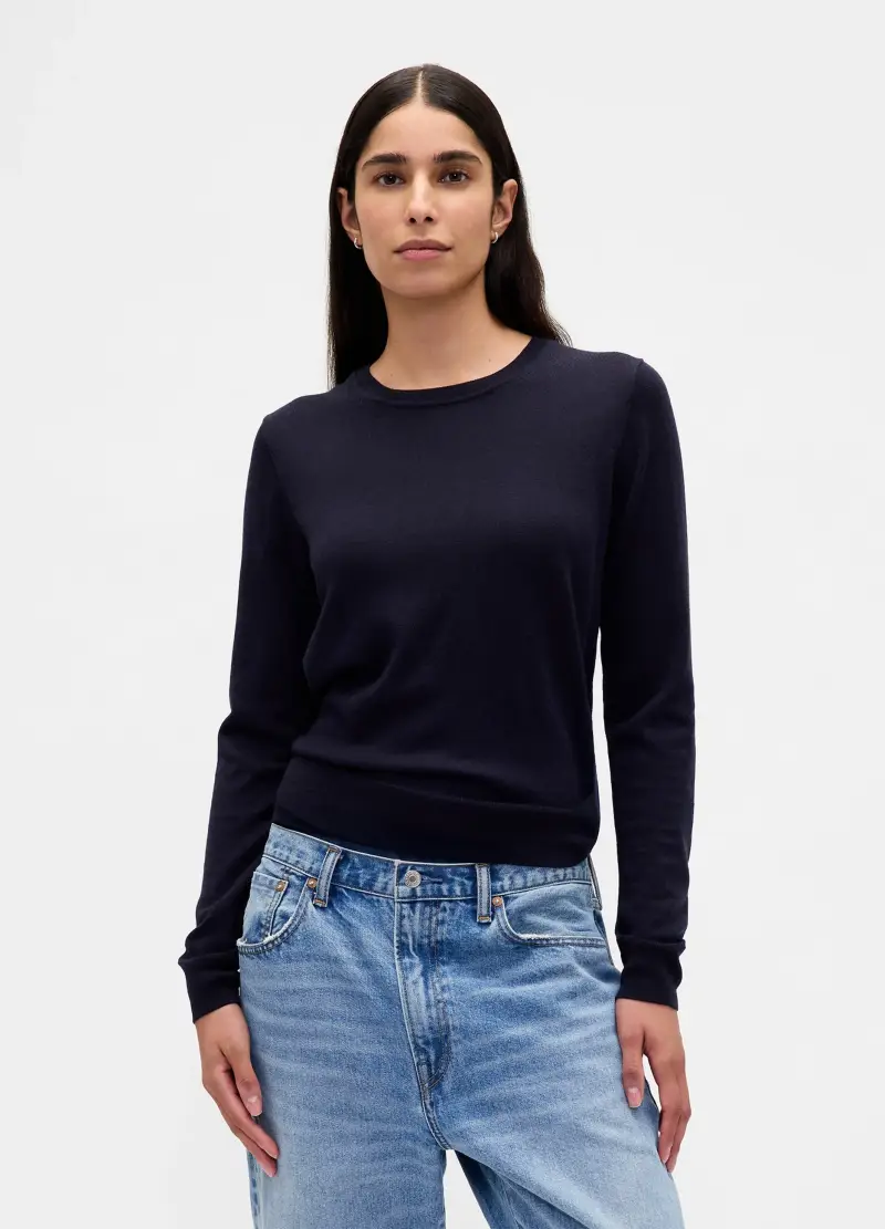 Maglione Blu In Lana, Donna, Nero