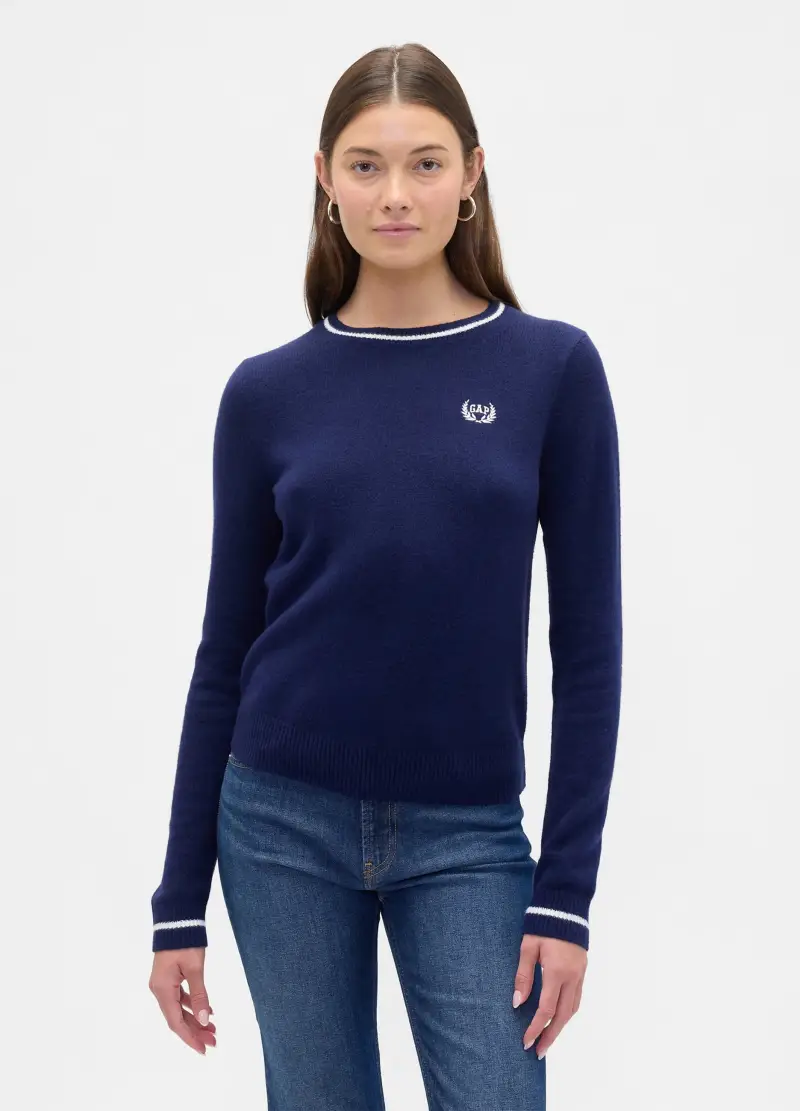 Maglione Blu In Misto Cotone, Donna, Blu
