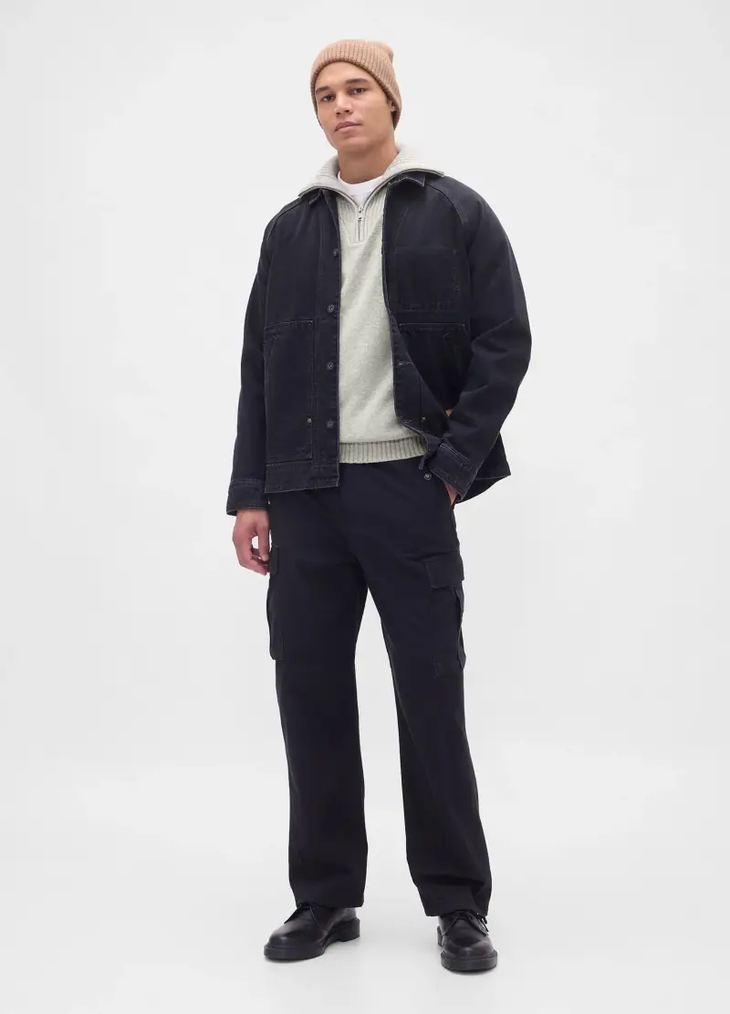 Maglione Grigio Con Zip, Uomo, Bianco miniatura 3