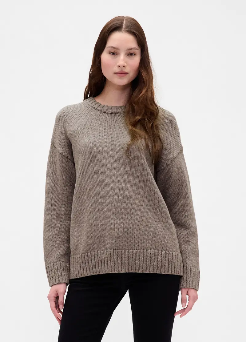 Maglione In Cotone, Donna, Marrone