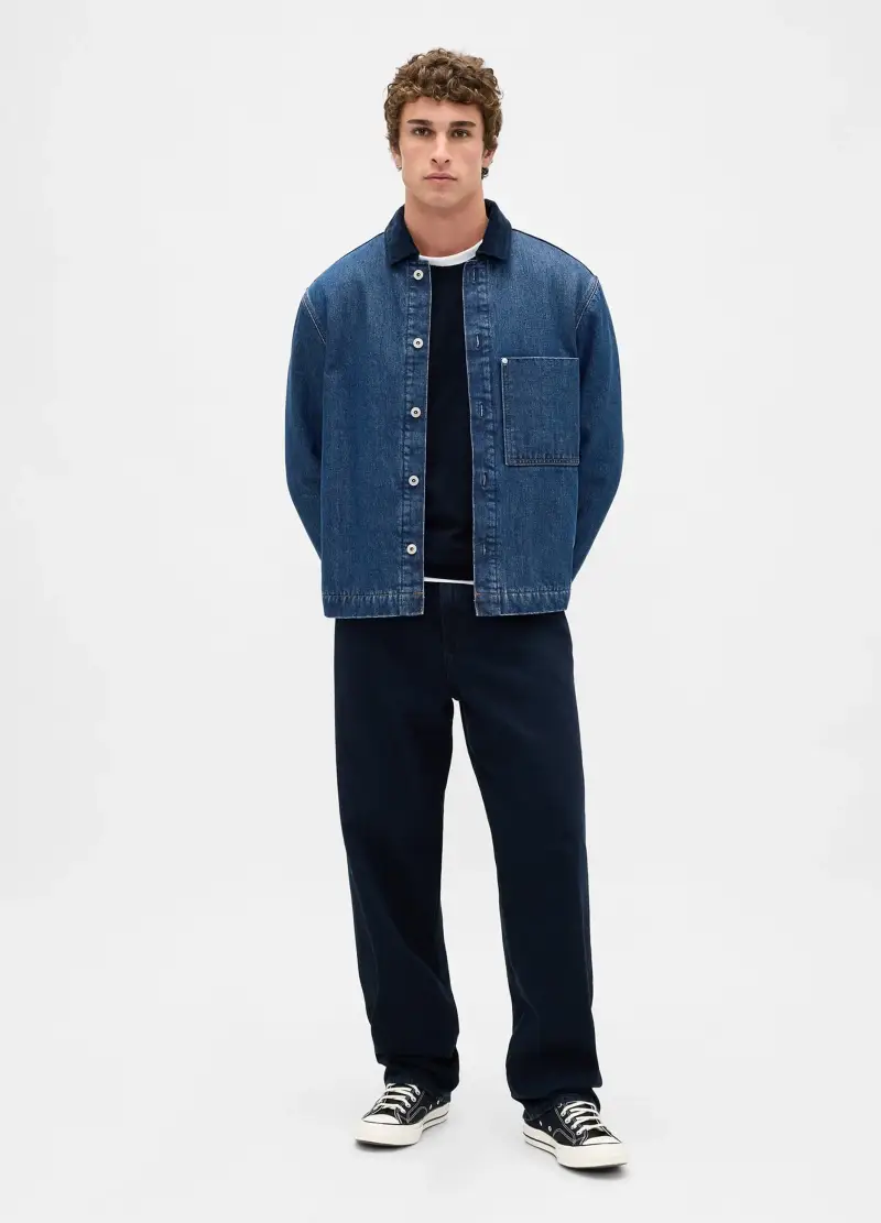 Maglione In Misto Cotone, Uomo, Blu