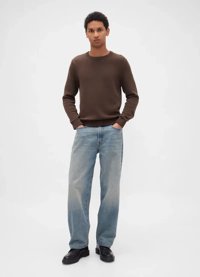 Maglione Marrone In Cotone, Uomo, Marrone miniatura 3