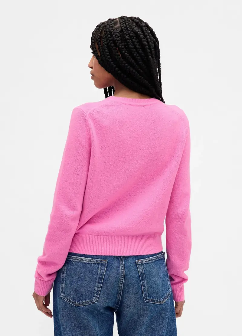 Maglione Rosa In Misto Cotone, Donna, Rosa miniatura 2