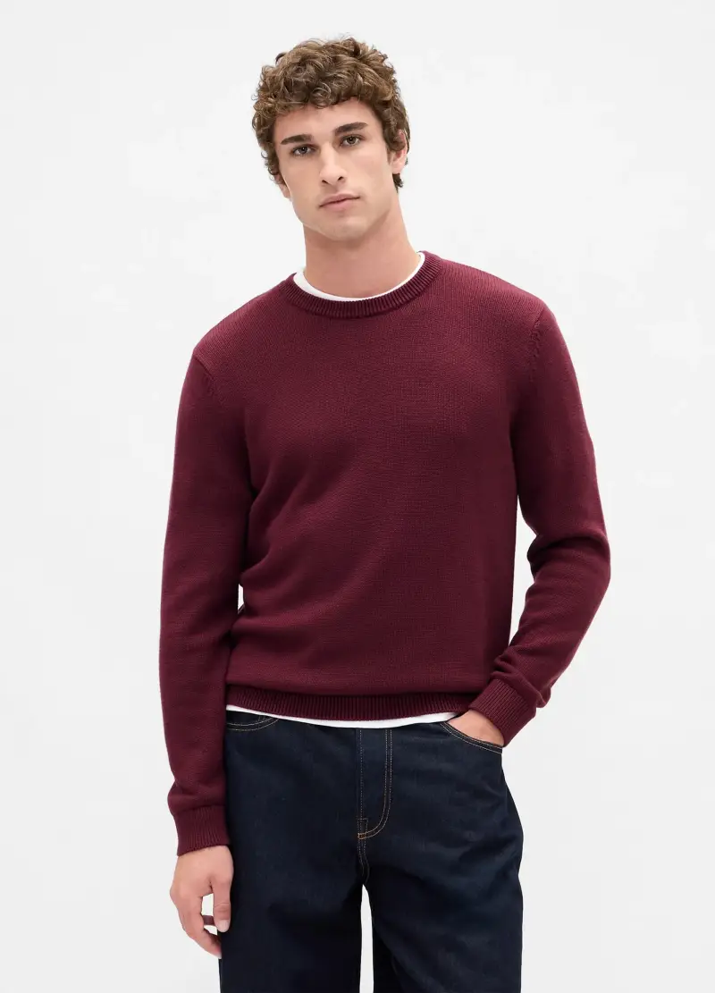 Maglione Rosso In Cotone, Uomo, Rosso miniatura 2