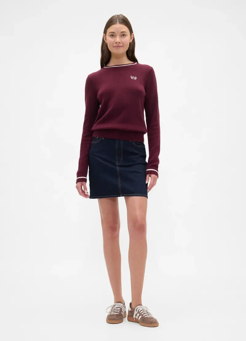 Maglione Rosso In Misto Filati, Donna, Rosso miniatura 3